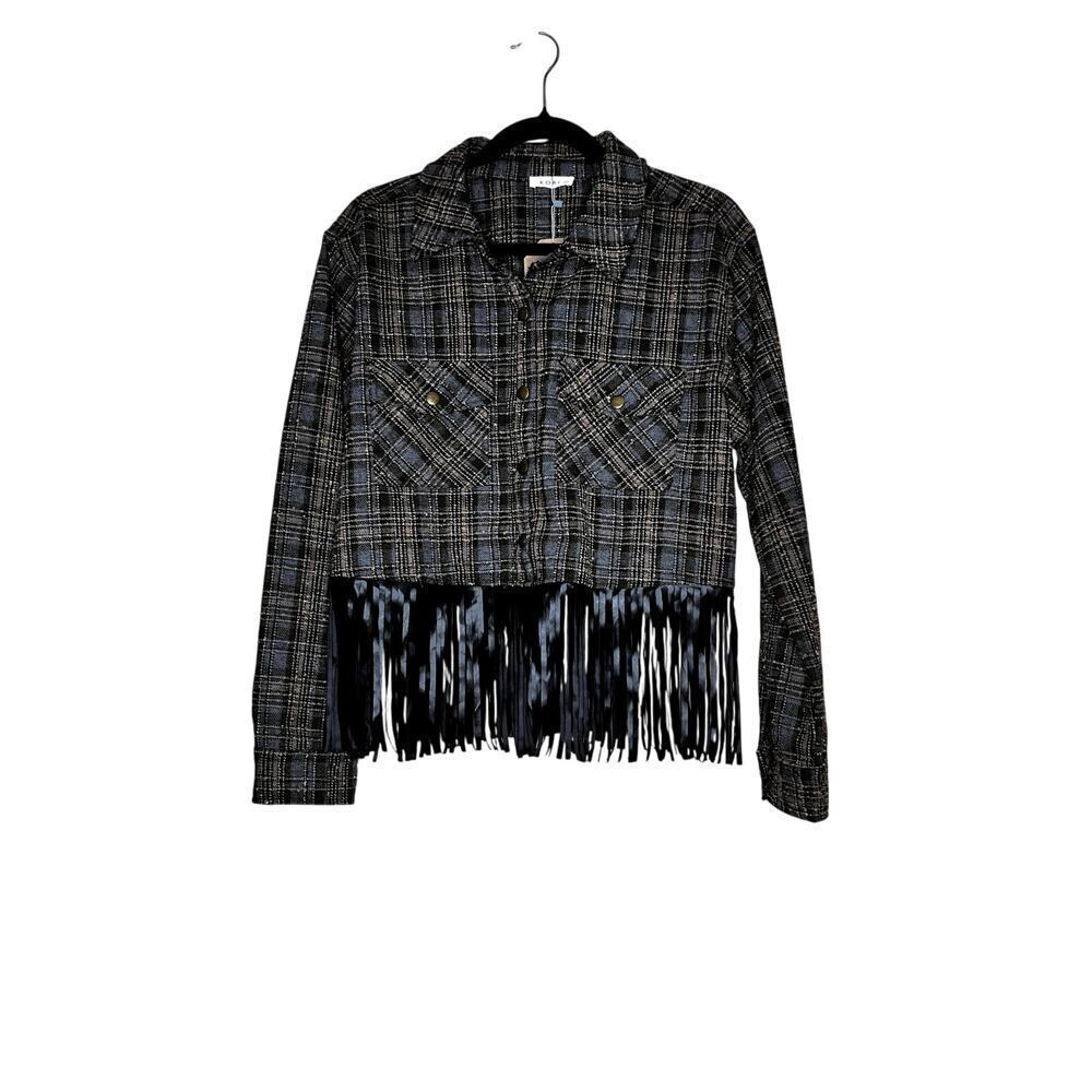 Kori women's size large jacket button-up western fringe cowgirl, rodeo